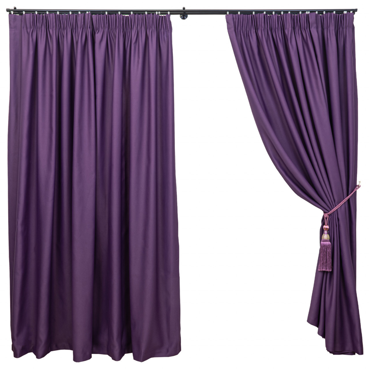 Set 2 draperii opace, Hiko Blackout mov, cu rejansa - 1 | YEO