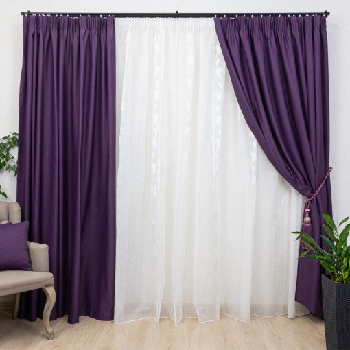 Draperie opaca, Hiko BLACKOUT mov, cu rejansa, 1 bucata