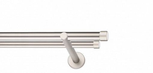 Galerie Basic de perete, dubla argintiu mat 19mm