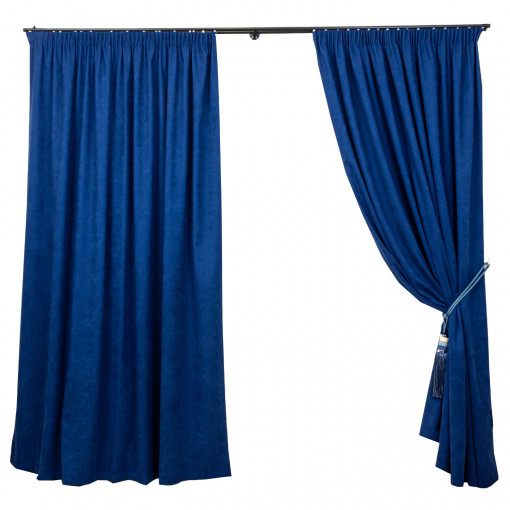Set 2 draperii Hiko BASE albastru, cu rejansa