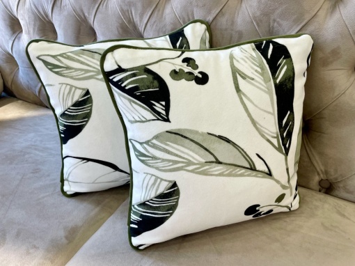 Set 2 perne decorative, cu fata detasabila, Hiko Plus Olive kaki 2x40x40cm