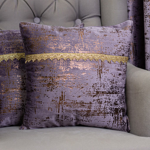 Set doua perne decorative cu fata detasabila, Hiko COMFY IMPERIAL catifea roz murdar 2x40x40cm