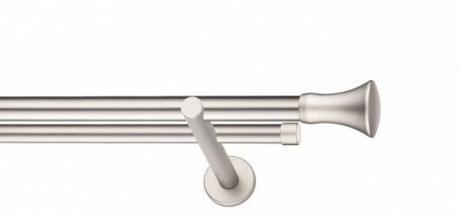 Galerie Monaco de perete, dubla argintiu mat 19mm
