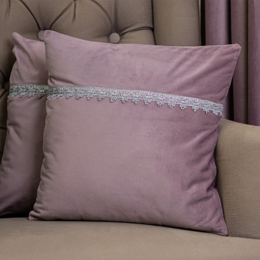 Set doua perne decorative cu fata detasabila Hiko COMFY catifea roz pudra