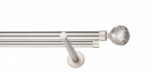 Galerie Crystal de perete, dubla argintiu mat 19mm