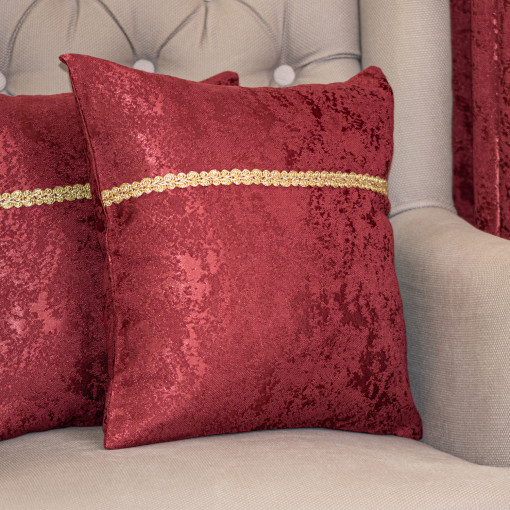 Set 2 perne decorative cu fata detasabila, Hiko IMPERIAL SHADOW bordeaux 2x40x40cm