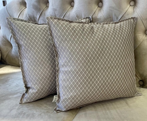 Set 2 perne decorative cu fata detasabila, Hiko Romb gri 2x40x40cm