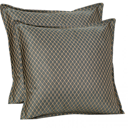 Set doua perne decorative cu fata detasabila, Hiko ROYAL ROMB verde 2x40x40cm