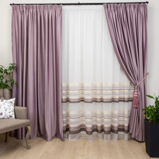 Draperie Hiko COMFY catifea roz pudra, cu rejansa, 1 bucata
