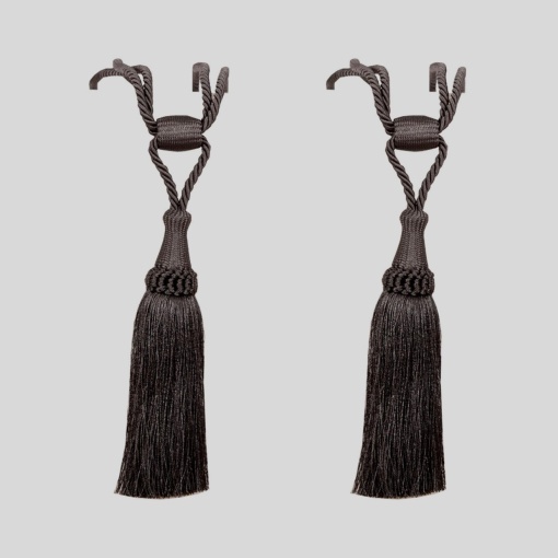Set 2 bucati canafi, ciucuri pentru draperii, gri antracit