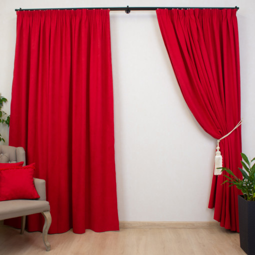 Set 2 draperii Hiko BASE rosu, cu rejansa - Img 1