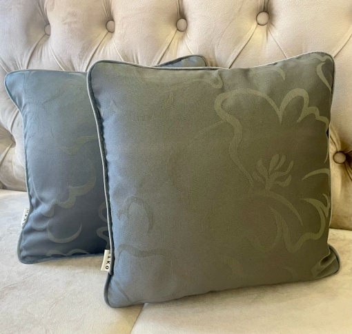Set 2 perne decorative cu fata detasabila, Hiko Flower gri 2x40x40cm