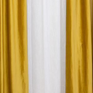Draperie Hiko Comfy catifea mustar, cu rejansa, 1 bucata - Img 3