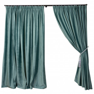 Draperie Hiko COMFY catifea verde deschis, cu rejansa, 1 bucata - Img 2
