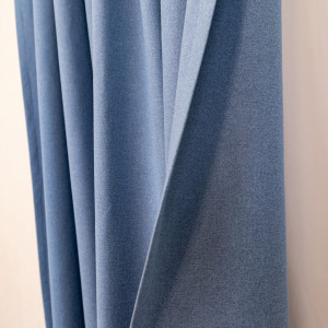 Draperie opaca, Hiko Deluxe Blackout 100%, albastru, cu rejansa, 1 bucata - Img 4