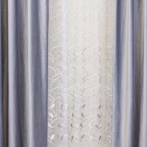 Set 2 draperii gri Hiko catifea Comfy Steel Grey, cu rejansa - Img 4