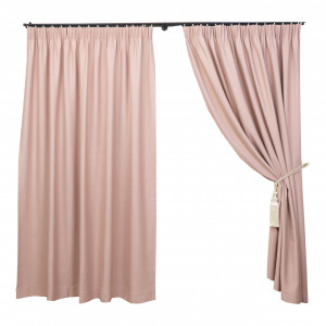 Set 2 draperii Hiko Blackout, dimout 85% roz pudra, cu rejansa creion - Img 2