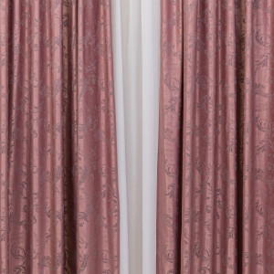 Set 2 draperii Hiko Imperial Garden roz, cu rejansa Premium, creion de 6,5cm - Img 4