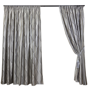 Set 2 draperii Hiko ROYAL SHAPE gri, cu rejansa - Img 2