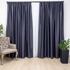 Set 2 draperii opace, Hiko Blackout antracit, cu rejansa - Img 4