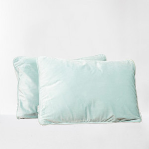 Set 2 perne decorative 2x40x60cm cu fata detasabila, Hiko COMFY catifea ice blue - Img 2