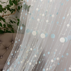 Set 3 piese Hiko ice blue, doua draperii Comfy catifea si o perdea Dots, cu rejansa - Img 4