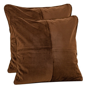 Set doua perne decorative cu fata detasabila, Hiko COMFY catifea maro