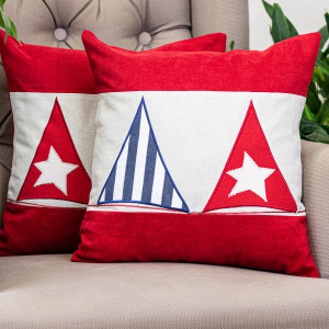 Set unic, doua perne decorative brodate, cu fata detasabila Hiko RED SEA 2x40x40cm - Img 1