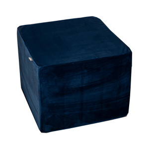 Taburet, otoman din catifea Hiko Comfy albastru royal (sau alta culoare LA ALEGERE) burete ferm 50x50cm cu inaltimea de 40cm - Img 2