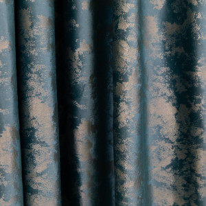 Draperie catifea imprimata, Hiko Comfy Cloud verde, cu rejansa, 1 bucata - Img 3