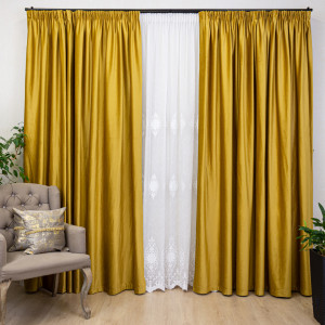 Draperie Hiko Comfy catifea mustar, cu rejansa, 1 bucata - Img 4