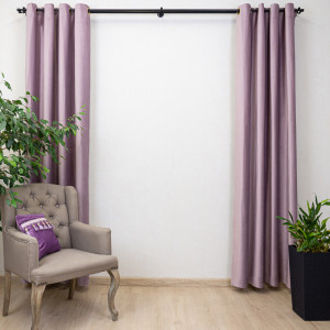 Draperie Hiko Comfy catifea roz pudra, prindere pe inele alama, 1 bucata - Img 1