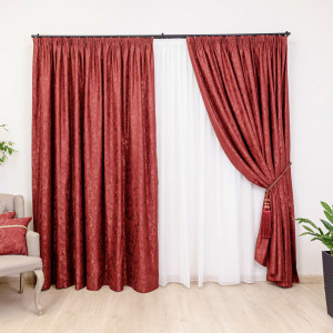 Draperie Hiko IMPERIAL SHADOW bordeaux, cu rejansa, 1 bucata - Img 1