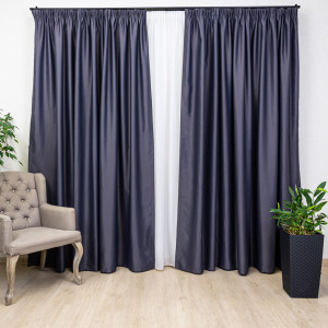 Draperie opaca, Hiko Blackout, dimout antracit, cu rejansa Premium, creion de 6,5cm, 1 bucata - Img 4