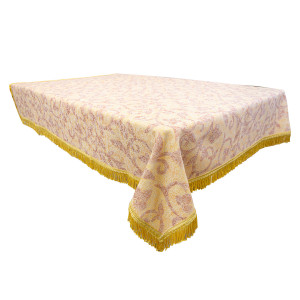Fata de masa Hiko Nostalgie Garden, bumbac orange peach , cu pasmanterie - Img 2