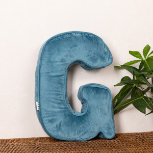 Perna XL-40cm, Hiko Name litera G din catifea albastra sau roz, cu vipusca - Img 1