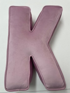 Perna XL, 42cm, Hiko Name litera K din catifea albastra sau roz, cu vipusca - Img 3
