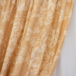 Set 2 draperii bumbac, Hiko Nostalgie Garden Wheat, taupe deschis, cu rejansa Premium creion de 6,5cm - Img 4