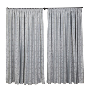 Set 2 draperii Hiko Imperial Garden gri, cu rejansa Premium, creion 6,5cm - Img 3