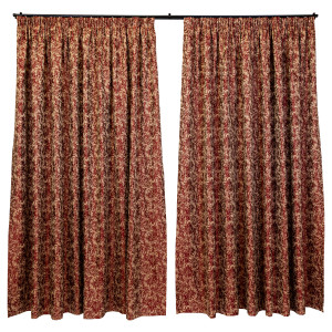 Set 2 draperii Hiko ROYAL SHINE bordeaux, cu rejansa - Img 2
