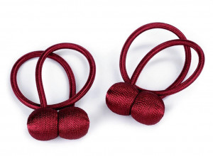 Set 2 magneti decorativi pentru draperii si perdele Hiko, rosu aprins, bordo - Img 1