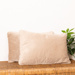 Set 2 perne decorative 2x40x60cm cu fata detasabila, Hiko COMFY catifea bej