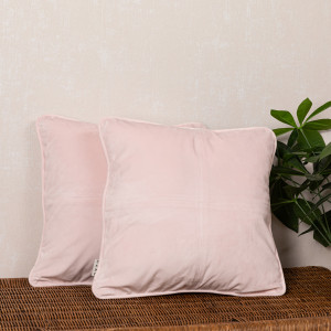 Set 2 perne decorative cu fata detasabila Hiko COMFY catifea baby roz