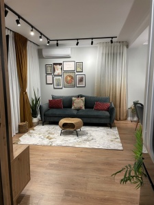 Set 3 piese Hiko, doua draperii COMFY catifea cognac si o perdea Ana voal, cu rejansa - Img 5