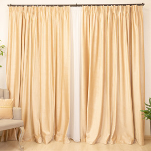Draperie Hiko Comfy catifea piersica, cu rejansa, 1 bucata - Img 4