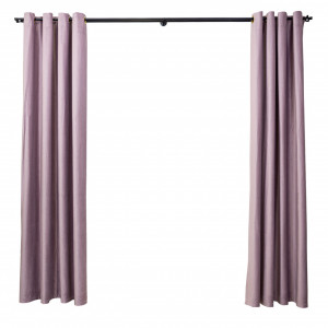 Draperie Hiko Comfy catifea roz pudra, prindere pe inele alama, 1 bucata - Img 2