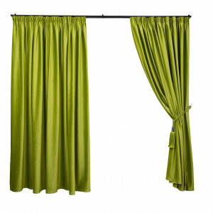 Draperie Hiko COMFY catifea verde fistic, cu rejansa, 1 bucata - Img 2