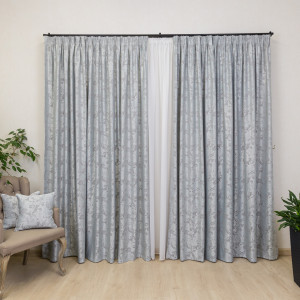 Draperie Hiko Imperial Garden gri, cu rejansa Premium, creion de 6,5cm, 1 bucata - Img 4