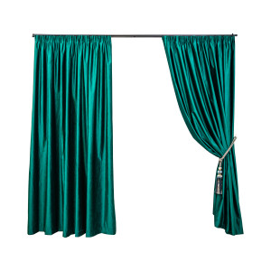 Draperie opaca Hiko Genuine, catifea 100% Blackout verde smarald, cu rejansa, 1 bucată - Img 2