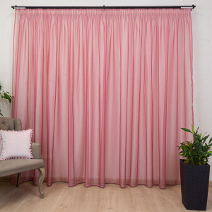 Perdea voal Hiko Ana pink, cu rejansa